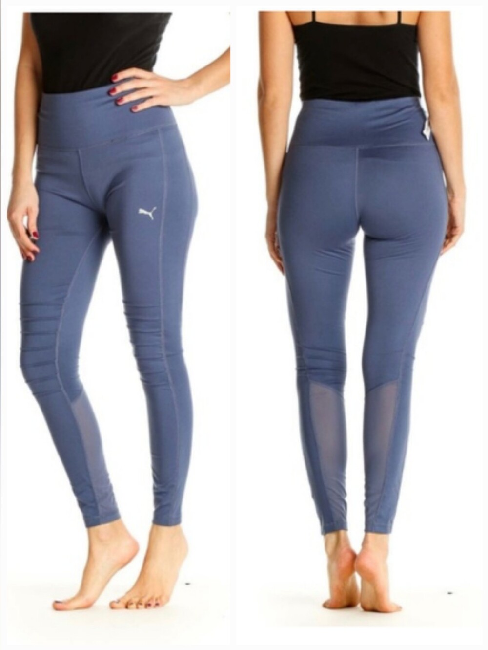 Puma High-Waist Active Moto Moisture Wicking Moto Leggings Smoky Blue Medium